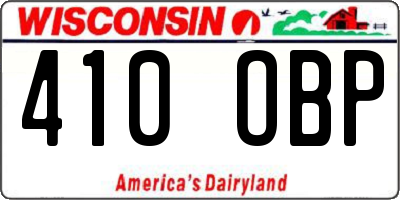 WI license plate 410OBP
