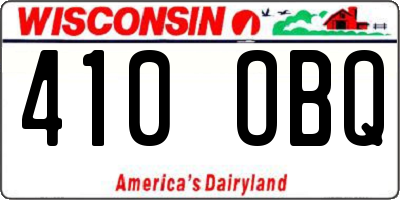 WI license plate 410OBQ