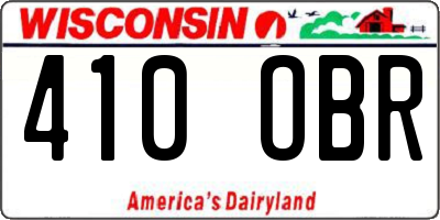 WI license plate 410OBR