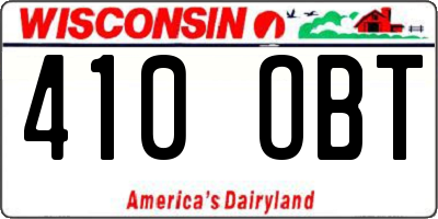 WI license plate 410OBT