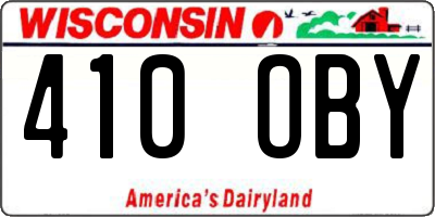 WI license plate 410OBY
