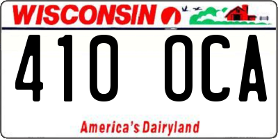 WI license plate 410OCA