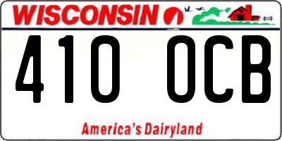 WI license plate 410OCB