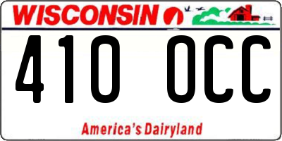 WI license plate 410OCC