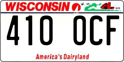 WI license plate 410OCF