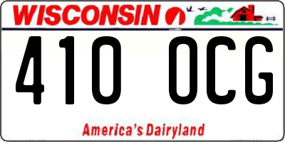WI license plate 410OCG
