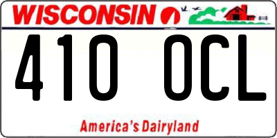 WI license plate 410OCL