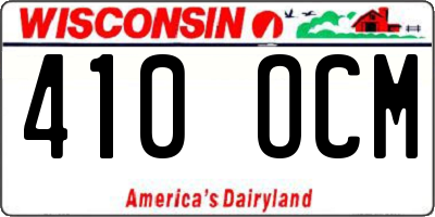 WI license plate 410OCM