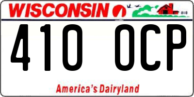 WI license plate 410OCP