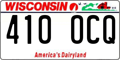 WI license plate 410OCQ