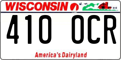 WI license plate 410OCR