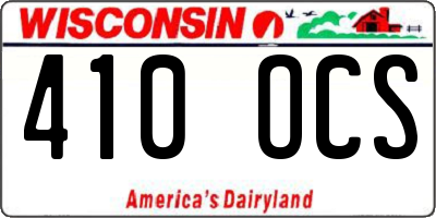 WI license plate 410OCS