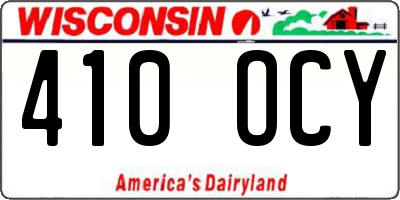 WI license plate 410OCY