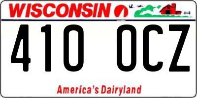 WI license plate 410OCZ