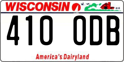 WI license plate 410ODB