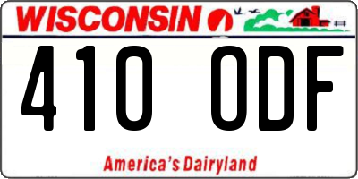 WI license plate 410ODF