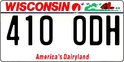 WI license plate 410ODH