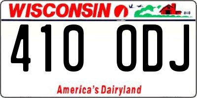 WI license plate 410ODJ
