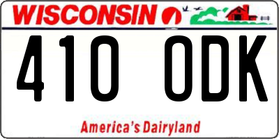 WI license plate 410ODK