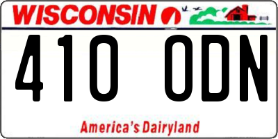 WI license plate 410ODN