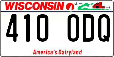 WI license plate 410ODQ