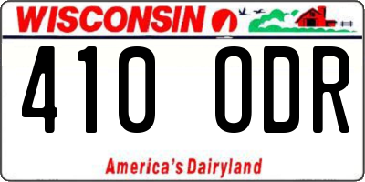WI license plate 410ODR