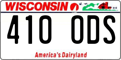 WI license plate 410ODS