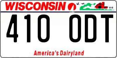 WI license plate 410ODT
