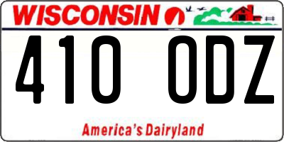 WI license plate 410ODZ