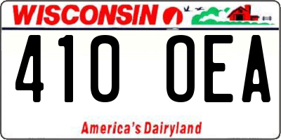 WI license plate 410OEA