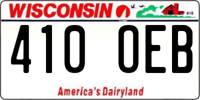 WI license plate 410OEB