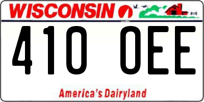 WI license plate 410OEE