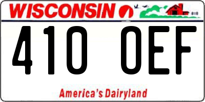 WI license plate 410OEF