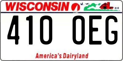 WI license plate 410OEG