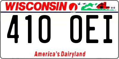 WI license plate 410OEI