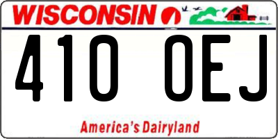 WI license plate 410OEJ