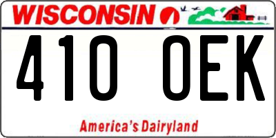 WI license plate 410OEK