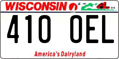 WI license plate 410OEL
