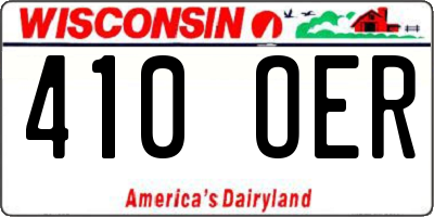 WI license plate 410OER