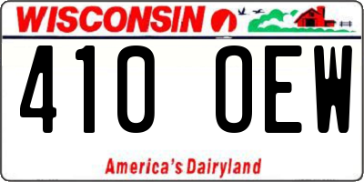WI license plate 410OEW