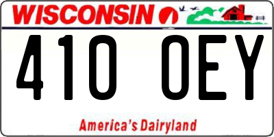 WI license plate 410OEY
