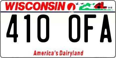 WI license plate 410OFA