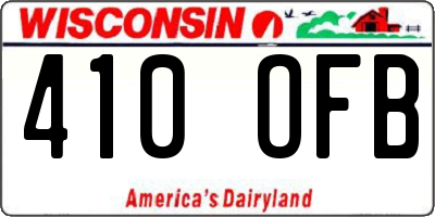 WI license plate 410OFB