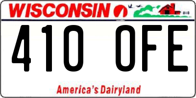 WI license plate 410OFE