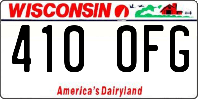 WI license plate 410OFG