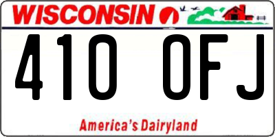WI license plate 410OFJ