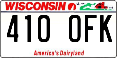 WI license plate 410OFK