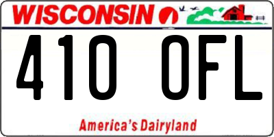 WI license plate 410OFL