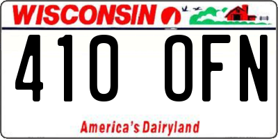 WI license plate 410OFN