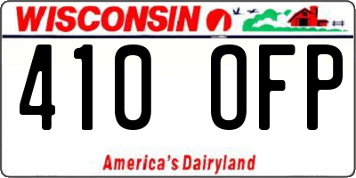 WI license plate 410OFP